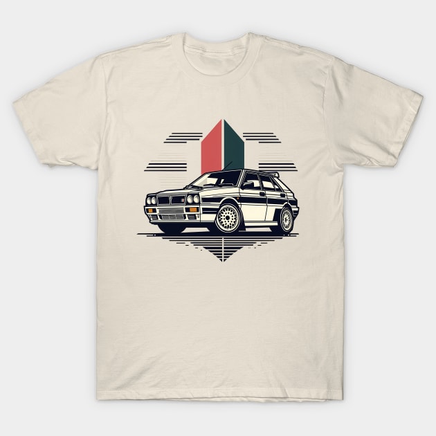 Lancia Delta Integrale Rally Car T-Shirt by TaevasDesign